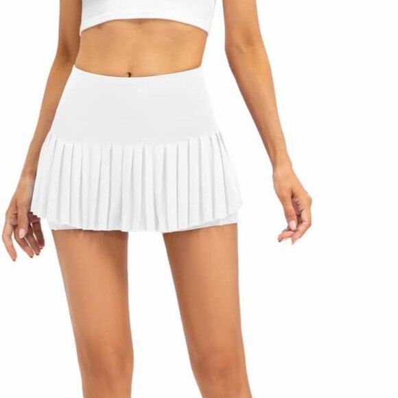 Womens Pleated Tennis Skirts with Shorts High Waisted Mini Skirt Golf Skort Athl - Picture 6 of 8